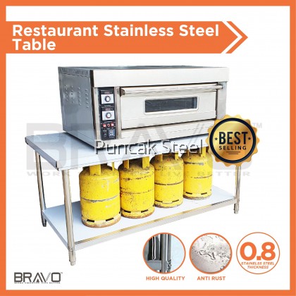 BRAVO [2 Layer 60x24 Inch] Stainless Steel Kitchen Table Restaurant Stainless Steel Table Workbench Table Stainless Steel Kitchen Table Thickened Steel Table