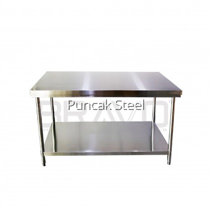 BRAVO [2 Layer 60x24 Inch] Stainless Steel Kitchen Table Restaurant Stainless Steel Table Workbench Table Stainless Steel Kitchen Table Thickened Steel Table