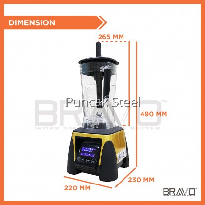 BRAVO [DIGITAL CONTROL WITH MENU OPTION] Powerful 1800 Watt Heavy Duty High Quality Commercial Professional Multipurpose Kitchen Cafe Healthy Home Portable Juice Ice Blend Smoothie Fruits Sauce Protein Grains Meat Solid Jug Blender Mesin Pengisar Buah Ais