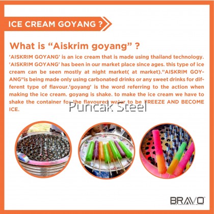 BRAVO Aiskrim Goyang [60 Tubes] Thailand Ice Cream Machine Manual Without Electricity | DIY Ice Cream Maker | Ice Cream Tube
