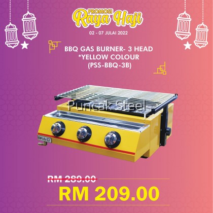 BRAVO Gas [3 Burner*BIG SIZE*] Stainless Steel Quality Commercial Adjustable Height Temperature Portable Smokeless Infrared Thermal Technology Easy Cleaning Outdoor Chicken Dapur Bakar Ayam Ikan Lokcing Satay Barbecue Roasting Oven BBQ Grill Griller Stove