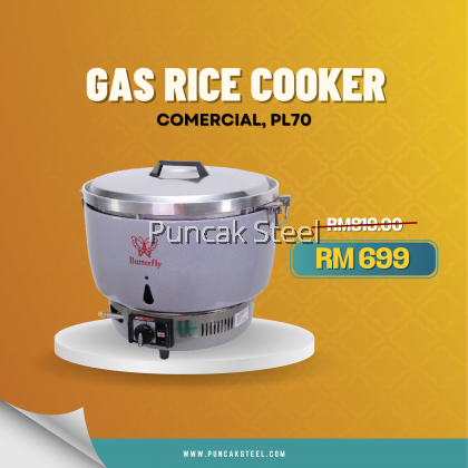 Rice Cooker (Gas) Capacity 14 Liter PL70 Periuk Nasi Elektrik Kapasiti Besar Untuk Kenduri Restoran Hotel Kedai Makan Catering