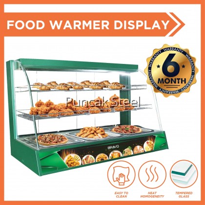 BRAVO Food Warmer Display Pemanas Makanan Warmer Showcase Commercial Food Warmer Display Stainless Steel Food Warmer Display Murah Food Warmer Display Cabinet [GREEN COLOR]