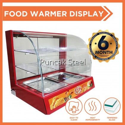 Bravo [RED] Commercial Food Warmer Display Case for Pastry, Pizza, Fried Chicken, Takoyaki, Snack Food, Pisang Goreng Rangup Warmer Fresh Food