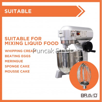 BRAVO B20 Bakery Stand Mixer Capacity 20 Litres and 5KG Flour [20L Stainless Steel Bowl with Egg Whisk, Beater] Food Processor Cake Maker Kitchen Heavy Duty Mixer