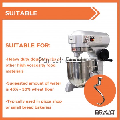 BRAVO B30 Bakery Stand Mixer Capacity 30 Litres and 6KG Flour [30L Stainless Steel Bowl with Egg Whisk, Beater] Food Processor Cake Maker Kitchen Heavy Duty Mixer