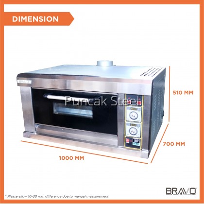 Bravo Gas Baking Oven With Digital Controller 1 Deck 1 Tray Commercial Use