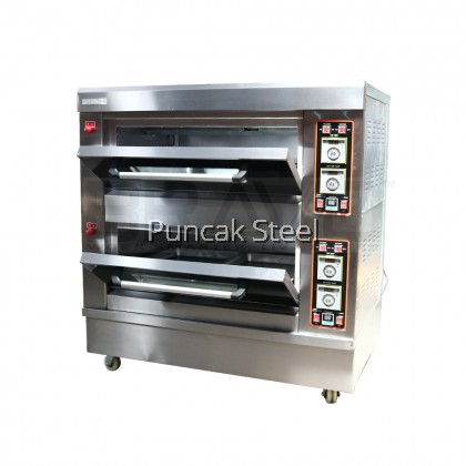 Bravo Gas Baking Oven With Digital Controller 2 Deck 4 Tray Commercial Use