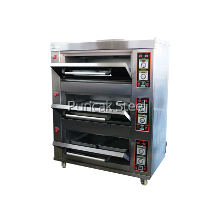 Bravo Gas Baking Oven With Digital Controller 3 Deck 6 Tray Commercial Use