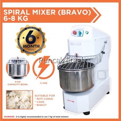 Spiral Mixer (BRAVO) - Cap Flour: 6-8KG *White
