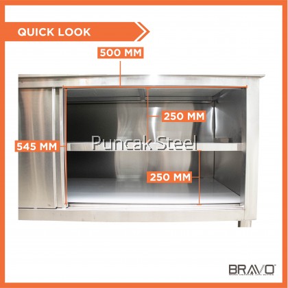 BRAVO [SMALL] Stainless Steel DIY Cabinet Storage Kitchen Equipment With Sliding Door Very Strong and Sturdy