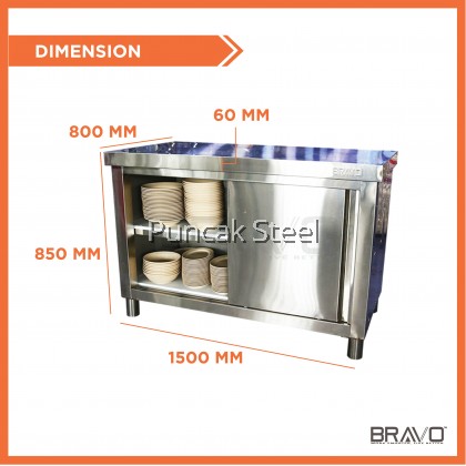 BRAVO [MEDIUM] Stainless Steel DIY Cabinet Storage Kitchen Equipment With Sliding Door Very Strong and Sturdy