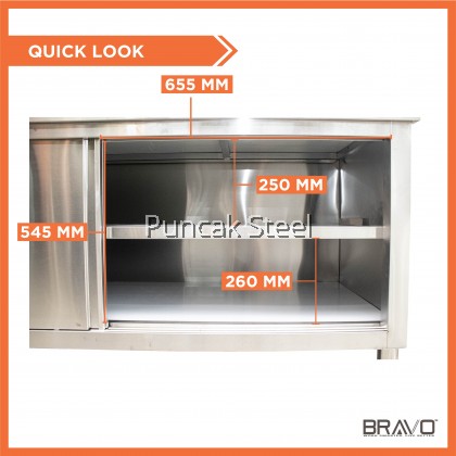BRAVO [MEDIUM] Stainless Steel DIY Cabinet Storage Kitchen Equipment With Sliding Door Very Strong and Sturdy