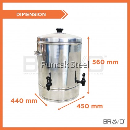Stainless Steel Water Container Capacity 40 Litres *2 FAUCET