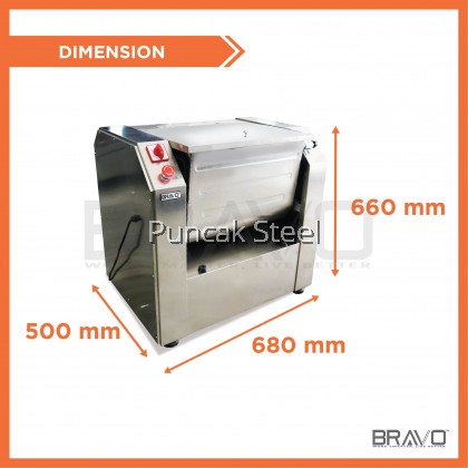 Stainless Steel Flour Mixer Capacity 15KG Come With 2HP Motor