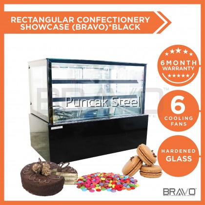 6 Feet Rectangular Confectionery Showcase *Black