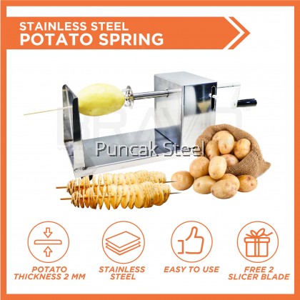 BRAVO Stainless Steel Twisted Potato Slicer (Mesin Kentang Spring)
