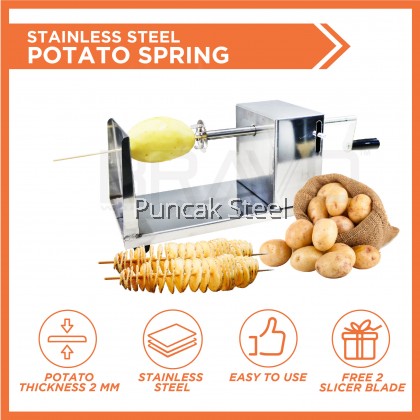 BRAVO Stainless Steel Twisted Potato Slicer (Mesin Kentang Spring)