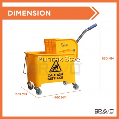 20L Heavy Duty Commercial Mop Bucket with Wringer Down Press