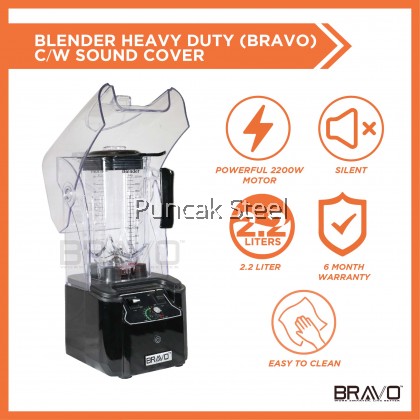 BRAVO Heavy Duty High Quality Commercial Professional Powerful Durable Multipurpose Kitchen Restaurant Cafe Home Portable Healthy Nutrition Juice Ice Blend Smoothie Fruits Sharp Blade Solid Jug Blender Mesin Pengisar Buah Ais [WITH SOUND COVER]