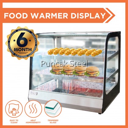 Bravo [Stainless SteelCommercial Stainless Steel Food Warmer Display Case for Pastry, Pizza, Fried Chicken, Takoyaki, Snack Food Warmer Fresh Black (PSS-FWSS660)
