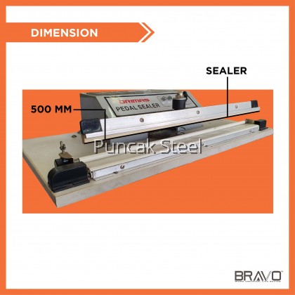 Pedal Sealer Step Foot Stamping Sealer Impulse Quick Sealing Packing Machine [Seal Length - 20 Inch/50CM]
