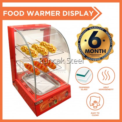 Bravo [RED MINI] Commercial Food Warmer Display Case for Pastry, Pizza, Fried Chicken, Takoyaki, Snack Food, Pisang Goreng Rangup Warmer Fresh Food