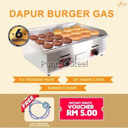 BERES Dapur Burger Commercial Gas Griddle Dapur Roti Canai Dapur Bakar Ikan Teppanyaki Plate Stainless Steel