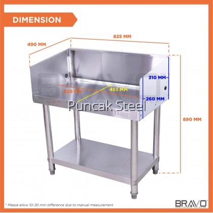 [1 Tier]Meja Stainless Steel Kitchen Table Stove Preparation Table Burner Stand Stove Table Cooking Table Kitchen Cooking Table Meja Dapur Meja Steel Kitchen Workstation Table
