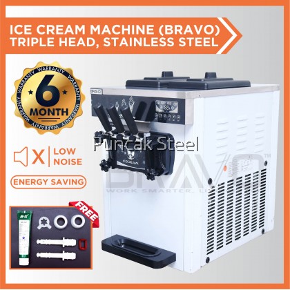 Bravo Soft Ice Cream Machine Tripple Head| Production 18 Liter/Hour